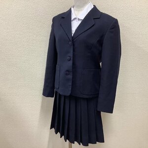 I21/Y(中古)山形県 米沢興譲館高校 女子制服3点 /指定品/M/W69/丈50/ブレザー/スカート/ブラウス/TOMBOW/冬服/紺/女子学生/学生服