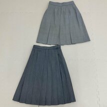 U32/(中古) 茨城県 岩瀬高校 女子制服5点 /M/L/13/W63/W66/丈57/ブレザー/ブラウス/スカート/KANKO/紺/グレー/夏服/冬服/箱ヒダ/学生服/_画像4