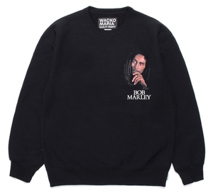 新品タグ付き WACKO MARIA x BOB MARLEY HEAVY WEIGHT CREW NECK SWEAT SHIRT 黒 XL クルーネック スウェット