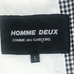 COMME des GARCONS HOMME DEUX AD2015 コムデギャルソンオムドゥ ギンガムチェック リネン テーラードジャケット S 黒/白 アーカイブ PLUSの画像8