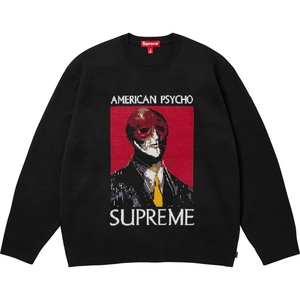 23FW 新品 Supreme x AMERICAN PSYCHO シュプリーム アメリカンサイコ クルーネック ニット M 黒