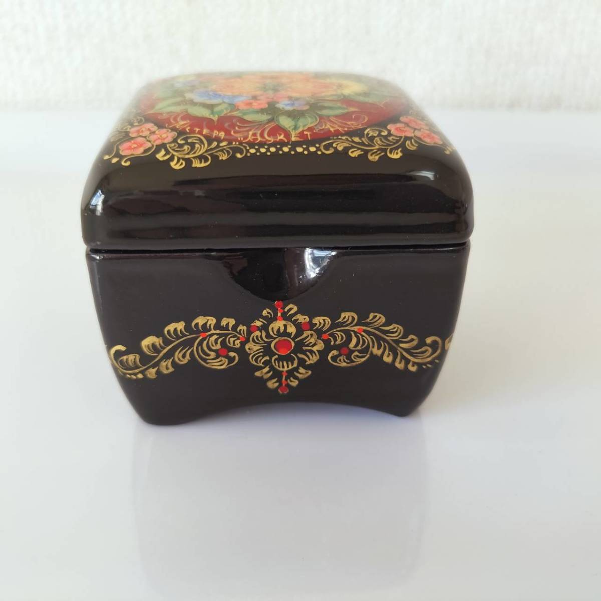[PAL011] Rusia, Caja lacada en miniatura hecha a mano (Mstera), Artículos hechos a mano, interior, bienes varios, ornamento, objeto