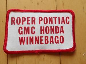  prompt decision VINTAGE AUTO PARTS PATCH ROPER PONTIAC GMC HONDA Vintage Pontiac Honda badge 