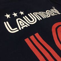 【美品・良品】ランドリー Laundry フットボール サッカー ポロシャツ 半袖 ネイビー サッカーボール メンズ Sサイズ プリント ∬▽_画像10