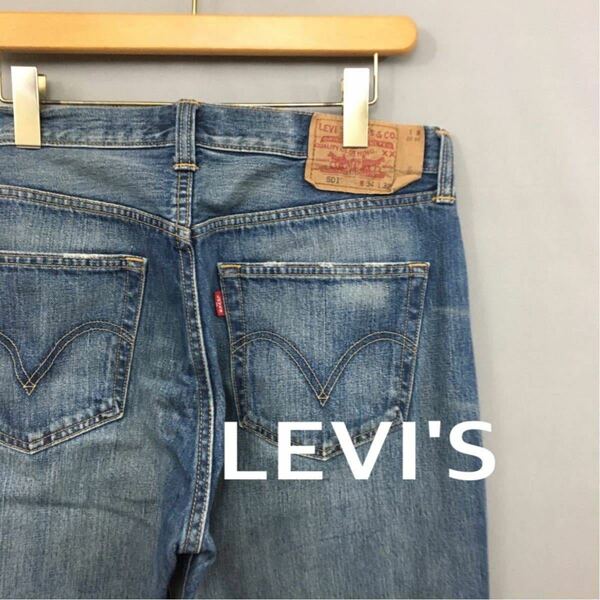 リーバイス LEVI'S 501 ストレートジーンズ ボタンフライ ボトムス パンツ デニム ジーパン デニムカラー メンズ 男性用 W34 $◇