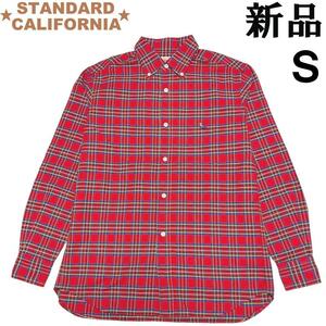 【新品】スタンダードカリフォルニア BDシャツ タータンチェック M 赤 レッド STANDARD CALIFORNIA ボタンダウン