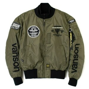 バンソン trooper XLサイズ TVS2307W MA-1ジャケット カーキ/ブラック XL VANSON trooper MA-1 JACKET (2023-24秋冬モデル)