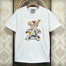 上質限定EU製＆定価3万◆UABONI*Paris*ユアボニ*Tシャツ*フランス◆コットン 薄手 半袖 T-shirt 高級刺繍 植物柄 クマ 男女兼用 M/46サイズ_画像1