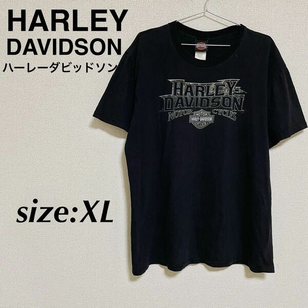 ハーレーダビッドソン 半袖 Tシャツ ブラック 両面プリント XL