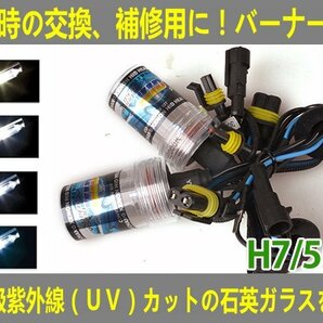 ■送料無料■UVカット交換補修用 HIDバルブ 55w 12V/24V H7 4300K/6000K//8000K/12000Kの画像1