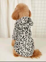 新品 犬服 ペット用品 ヒョウ柄 アニマル柄 ペット服 ドッグウェア 暖か フード付き もこもこ XS_画像2