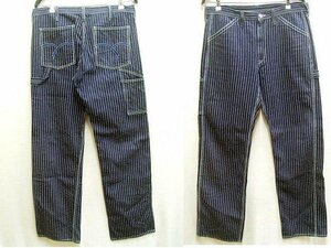 * prompt decision [W34] almost unused goods Flat Head F-WP704wobashu stripe WABASH painter's pants Denim pants THE FLAT HEAD#4933