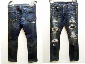 ◇即決[XL]BACKLASH 1483-01C スリム 13oz ストレッチデニム+ステアレザーストレートPT デニム ISAMU KATAYAMA パンツ■5321