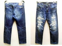 ◇即決[W32]ETERNAL 53571 タイト ストレート リペア ダメージ クラッシュ リメイク 14.5oz ビンテージ加工 デニム パンツ■5316_画像1