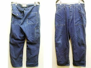 ◇即決[W36]Bootleggers LONGSHOREMAN OVERALLS ロングショアマン オーバーオールズ ウォバッシュ ストライプ ブートレガーズ パンツ■5354