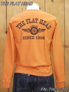 新品 フラットヘッド FH FLYING WHEEL 丸胴長袖Tシャツ 42 ダークオレンジ FN-THCL-202 theflathead