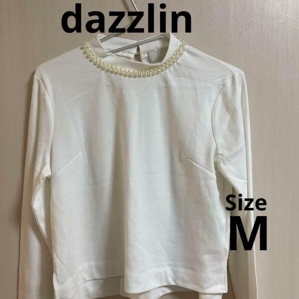 6a127 dazzlin レディースブラウス　真珠付きブラウス