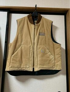 Carhartt ベスト　キルティング カーハート ワークベスト USA製 古着 激 ダックベスト ストリート ブラウン