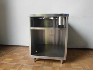 中古厨房 マルゼン 業務用 ステンレス 炊飯器台 収納庫 W600×D750×H800mm 丸穴有 飲食店 店舗 キッチン 作業台 調理台 架台