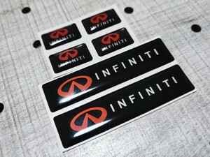 インフィニティ 3DミニステッカーC 6枚セット■INFINITY QX60（JX）QX70（FX37/50）QX80（QX56）Q50（G37 SEDAN）QX50（EX35） 