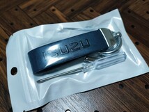 ISUZU 極厚レザー&銀 キーホルダー カラビナ【ブルー】いすゞ アスカ ウィザード ジェミニ ビッグホーン ビークロス ピアッツァ トラック_画像5