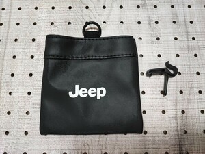 Jeep ブラックレザー スマホ 小物入れ■クライスラー・ジープ ラングラー アンリミテッド グランドチェロキー コンパス レネゲード