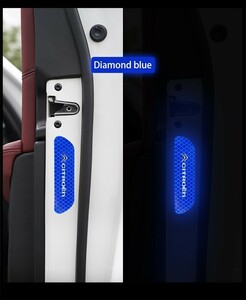  Citroen door inner reflection sticker 4P[ blue ]CITROEN C3 C4 C5 C6 DS3 DS4 bell Ran goe Across Picasso accident rear impact collision prevention .