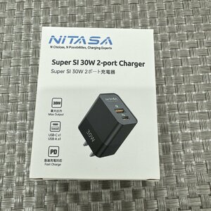 【未使用/インボイス登録店/KU】NITASA 30W対応 USB-C×1 USB-A×1 急速充電対応 2ポート充電器 黒ブラック　IM0916/0003