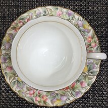 【現状品/インボイス登録店/TO】HOYA ホヤ ボーンチャイナ カップ＆ソーサー フルーツ絵 茶器 径約8.5cm コーヒーカップ　MZ0925/0003_画像4