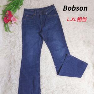 Bobson ブーツカット デニム パンツ 少しストレッチ 表記サイズ31-4 L.XLサイズ相当 フレアパンツ ジーンズ81875