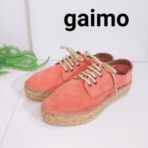 gaimo エスパドリーユ くすみピンク 柔らかいスエード シューズ 23.5cm相当 表記サイズ37 80918