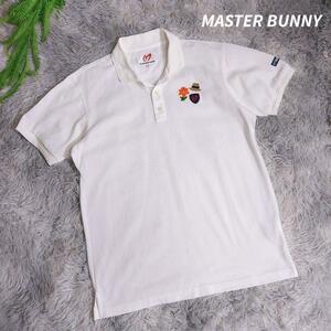 MASTER BUNNY ロゴ刺繍ワッペン・半袖ポロシャツ・白 表記サイズ4 Lサイズくらい　 ゴルフ メンズ 82157