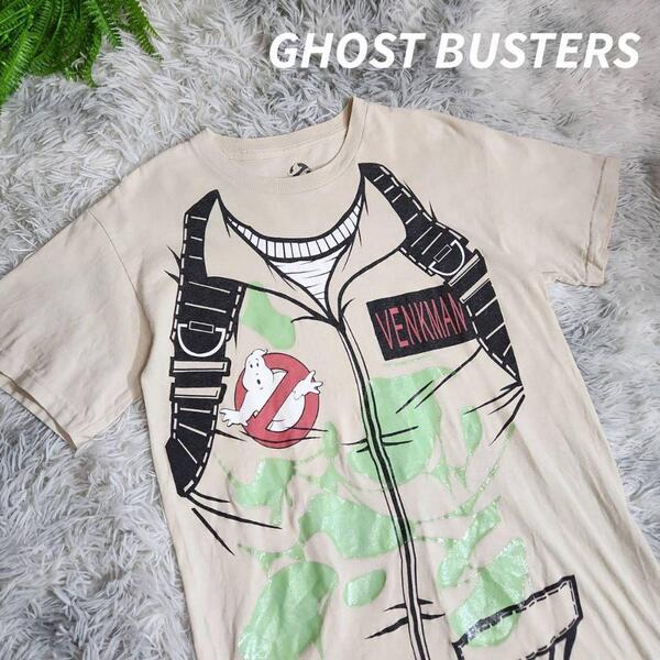 映画『ゴーストバスターズ』・ヴェンクマン博士・Tシャツ・ベージュ 表記サイズS 洋服プリント GHOSTBUSTERS 67969