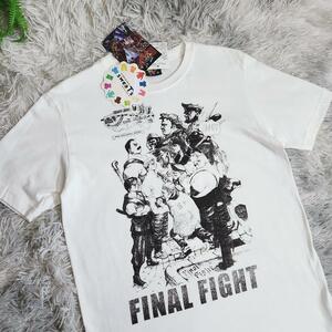 ゲーム FINAL FIGHT スーファミ・プリントTシャツ白 Mサイズ 未使用品 82372