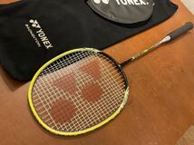 YONEX ヨネックス　B-6000　黒×黄　used 美品　ISOMETRIC　アイソメトリック　バトミントン　ラケット　ヘッドケース　布ケース　付き_画像1