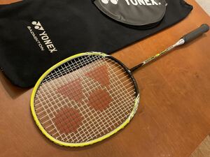 YONEX ヨネックス　B-6000　黒×黄　used 美品　ISOMETRIC　アイソメトリック　バトミントン　ラケット　ヘッドケース　布ケース　付き