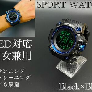スポーツ腕時計　腕時計　時計　デジタル式 LED デジタル腕時計　デジタル 自転車　スポーツ アウトドア キャンプ　