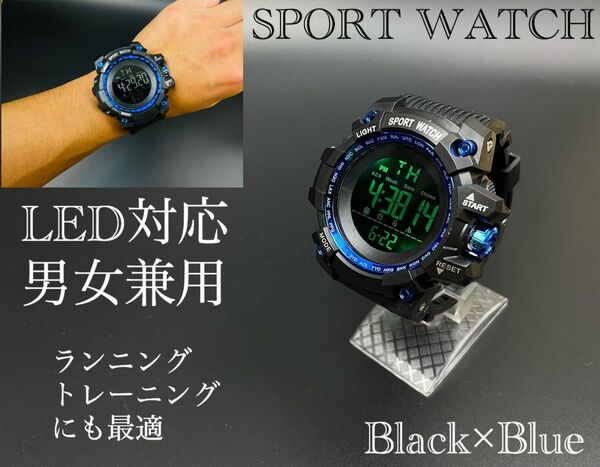 スポーツ腕時計　腕時計　時計　デジタル式 LED デジタル腕時計　デジタル 自転車　スポーツ アウトドア キャンプ　
