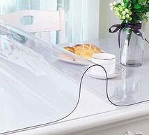 ZIJINJIAJU 透明 テーブルクロス PVC製 テーブルマット デスクマット マット テーブルカバー ，ビニールマット厚さ1.0mm 1._画像2