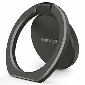 【Spigen】 スマホリング 薄型 落下防止 スタンド機能 車載ホルダー 360回転 スタイルリング 360 000SR24433 (ガンメタ