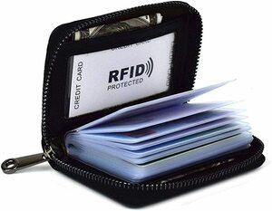カードケース 大容量　革　カード入れ 磁気防止 スキミング防止 メンズ レディース クレジットカードホルダー ジッパー式 カードケ
