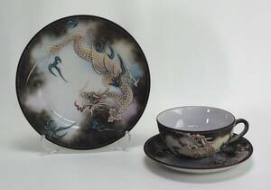  superior article Old Nippon cup & saucer plate Dragon . up 