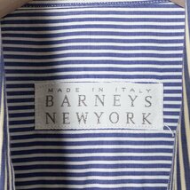 メール便◯ Barneys New York バーニーズ ニューヨーク イタリア製 ストライプ柄 シャツ 16/41 綿100％ ブルー 綺麗め 紳士服 メンズ_画像2