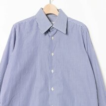 メール便◯ Barneys New York バーニーズ ニューヨーク イタリア製 ストライプ柄 シャツ 16/41 綿100％ ブルー 綺麗め 紳士服 メンズ_画像3