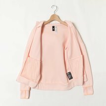 adidas アディダス キッズ 子供服 女の子 レディース ジップアップパーカー ブルゾン 袖指出し 160cm サーモンピンク 厚手 スポーツ 上着_画像6