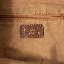 TREASURE TOPKAPI トレジャートプカピ トートバッグ レッド 赤 ブラウン 茶 レザー 本革 ストロー素材 レディース 手さげ 大容量 bag 鞄_画像7