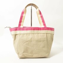 kate spade NEW YORK ケイトスペード ニューヨーク トートバッグ ベージュ ホワイト ピンク ナイロン レディース 手さげ リボン 可愛い bag_画像2