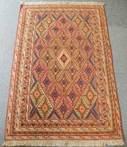 131×89cm アフガニスタン の マシュワニ　手織りキリム 手織り絨毯_画像3