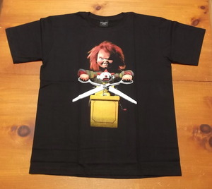 新品【CHUCKY】チャイルドプレイ チャッキー プリント Tシャツ L // CHILD PLAY 映画Tシャツ ムービーTシャツ シネマ