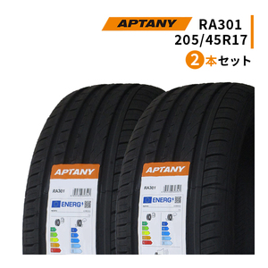 2本セット 205/45R17 2023年製造 新品サマータイヤ APTANY RA301 205/45/17